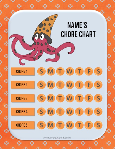 Cute octopus with an orange background