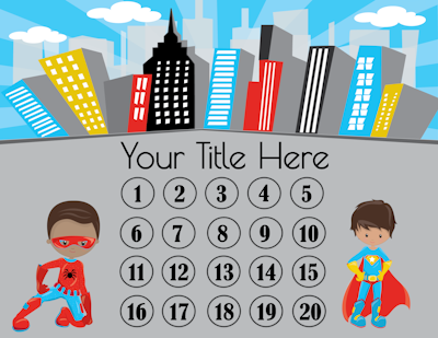 Superhero chart with 20 steps