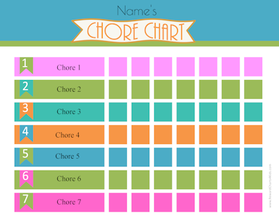 Free printable chore chart template