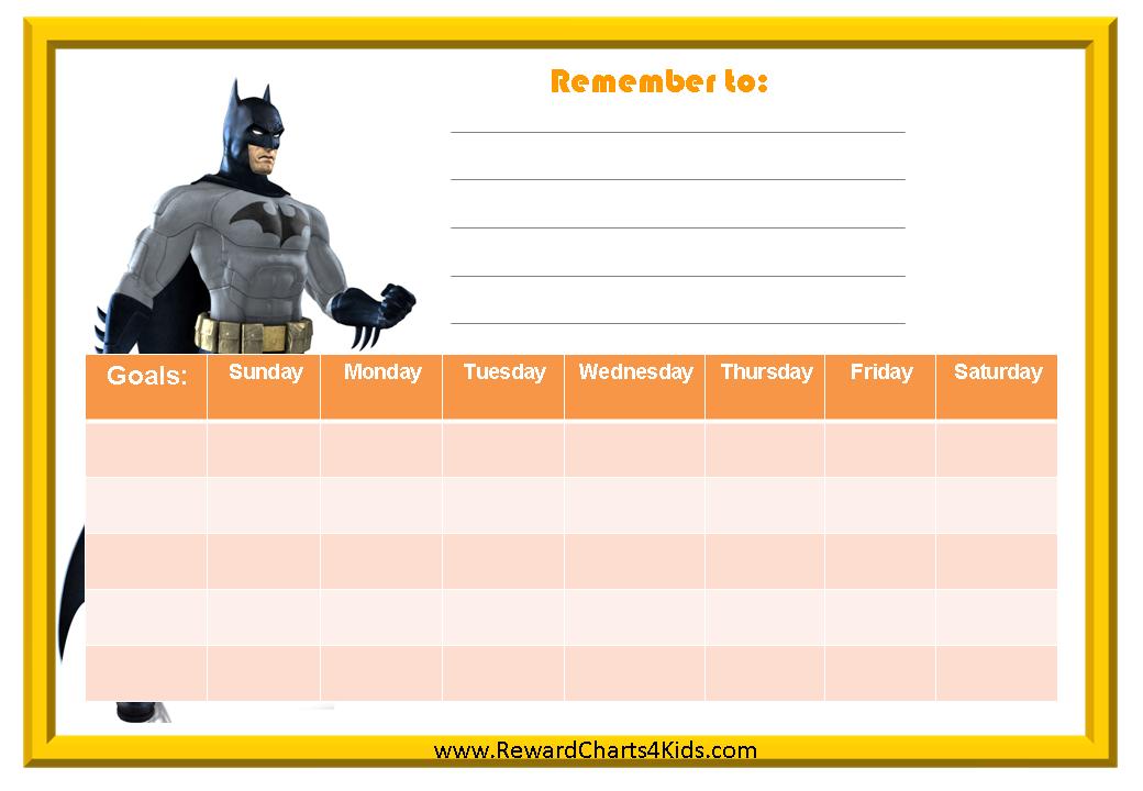 Batman Reward Chart