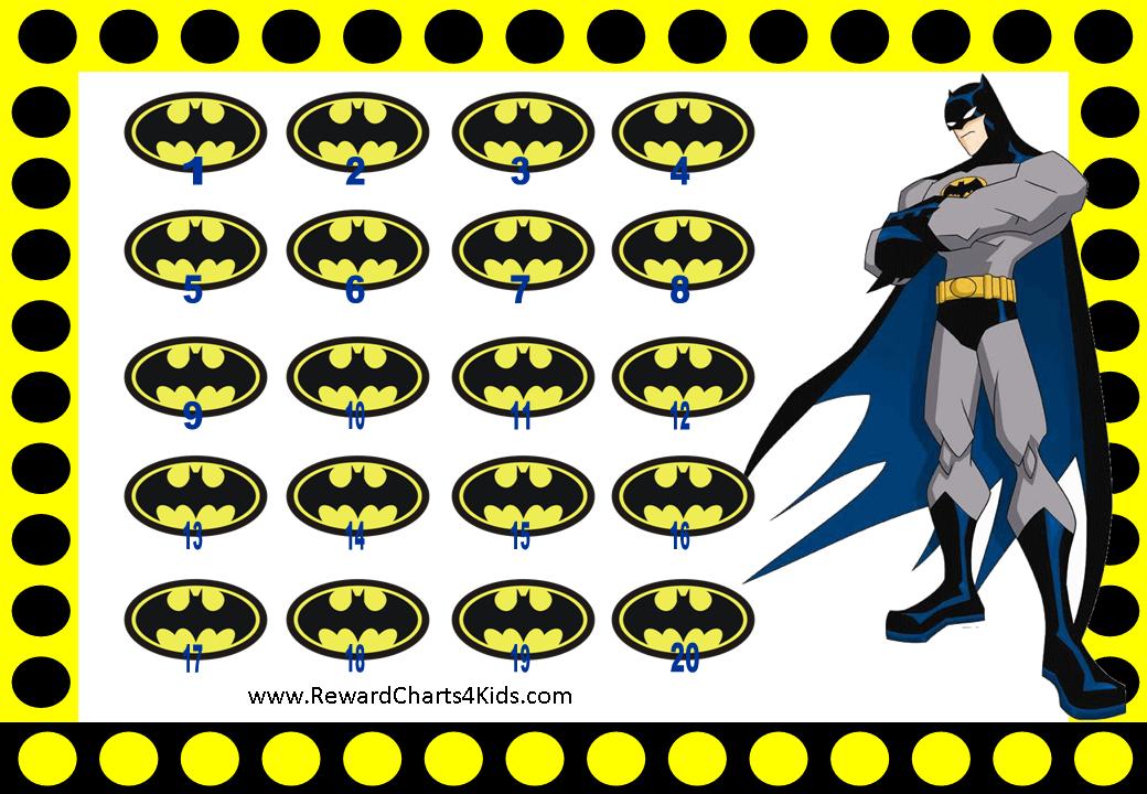 Free Printable Superhero Sticker Chart