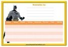 Weekly Behavior Chart with Batman