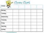SpongeBob Chore Chart