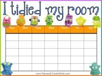 Reward chart for tidying room