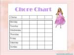 Barbie Chores Chart