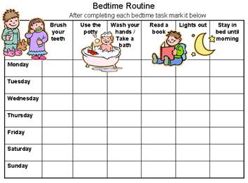 Blank Bedtime Routine Chart