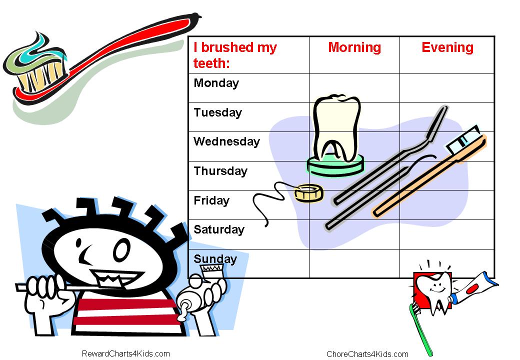 Teeth Cleaning Sticker Chart