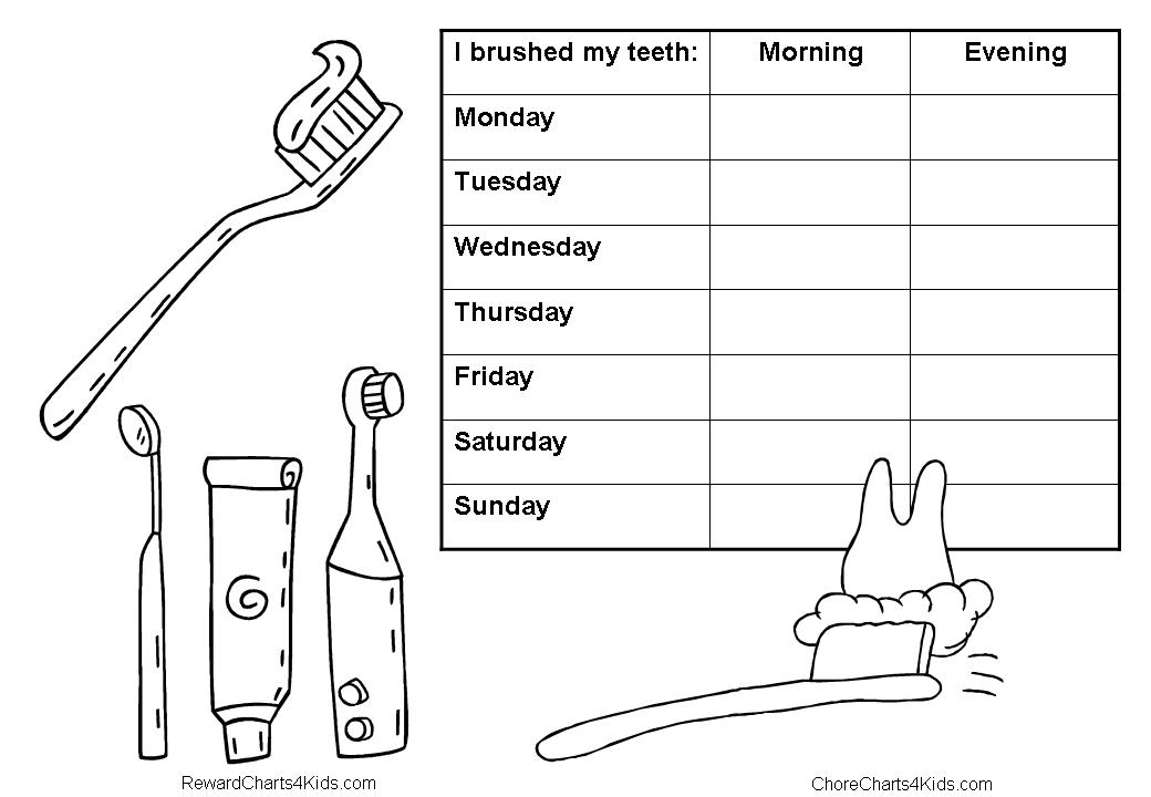 Printable Tooth Brushing Sticker Chart