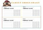 Family Chore Chart with space to track 4 children's chores