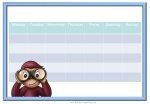 Weekly chart with a picture of Curious George