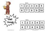 Weekly chart for 2 children with a picture of Curious George