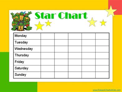 Childrens Star Reward Chart