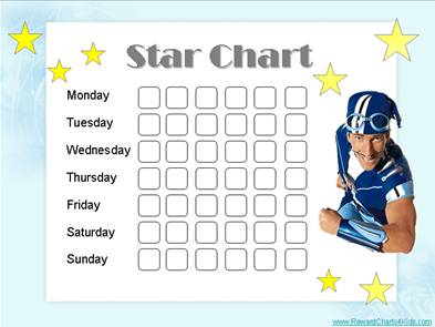 Chart with Sportacus from Lazy Town
